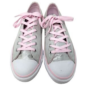 NEW! Converse Silver Pink Lace Ups - 5